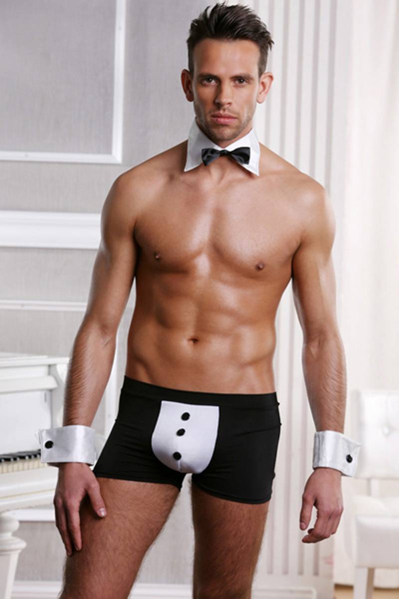 Mens Underwear sexy men novelties butler costumes waiter servant lingerie costume outfit Sunspice 8031